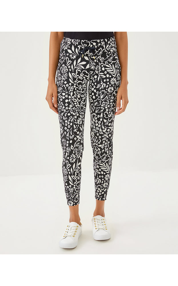 UPF 50+ Luxletic 28" Island Mid Rise Jogger - Noir Purrfect Pounce Knit Jacquard