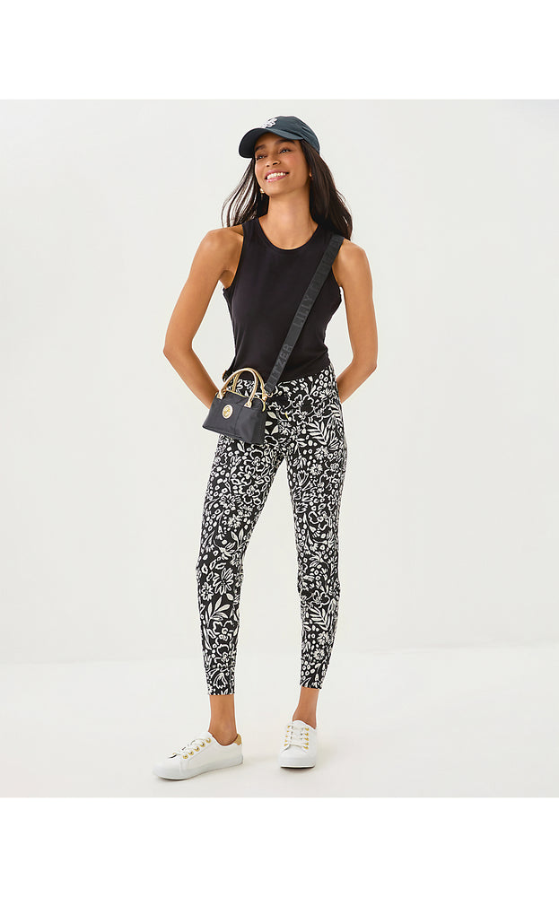 UPF 50+ Luxletic 28" Island Mid Rise Jogger - Noir Purrfect Pounce Knit Jacquard
