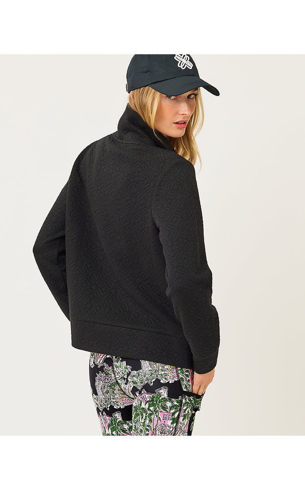 Eleni Zip-Up Jacket - Noir Butterfly Quilted Knit