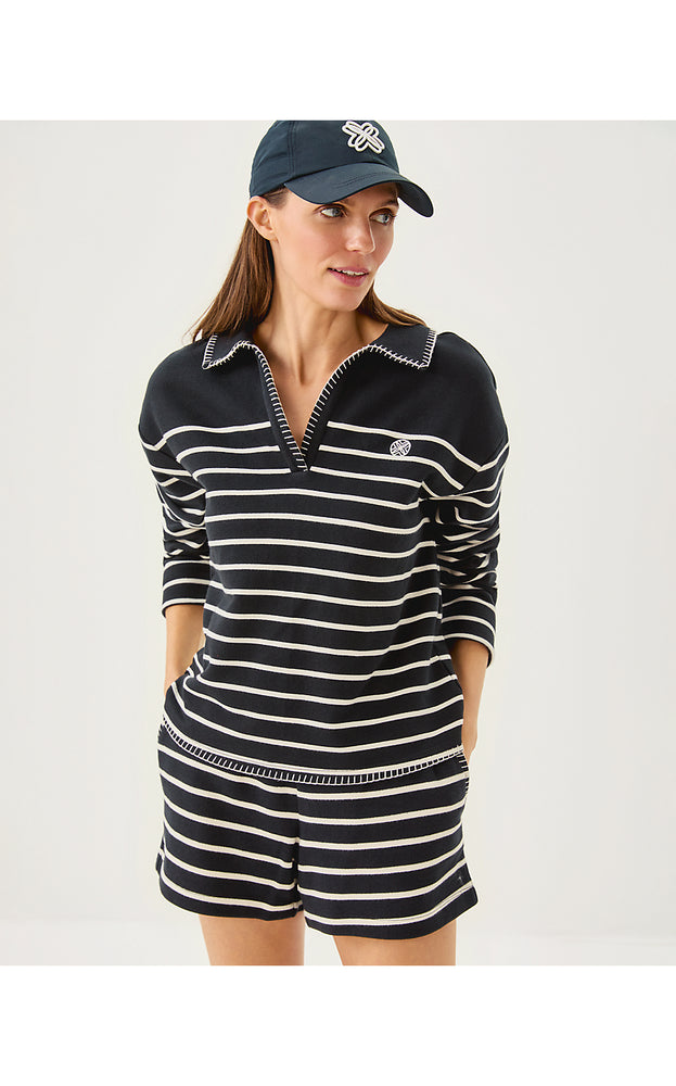 Corvaya Terry Pullover - Noir Legacy Stripe