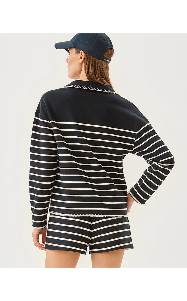 Corvaya Terry Pullover - Noir Legacy Stripe