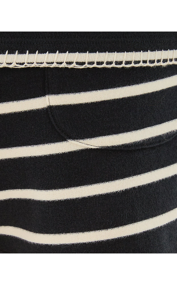 4" Aubra Mid Rise Terry Short - Noir Legacy Stripe