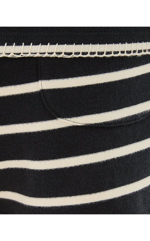 4" Aubra Mid Rise Terry Short - Noir Legacy Stripe