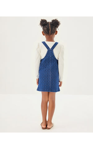 Girls Varney Overall Dress - Dark Wash