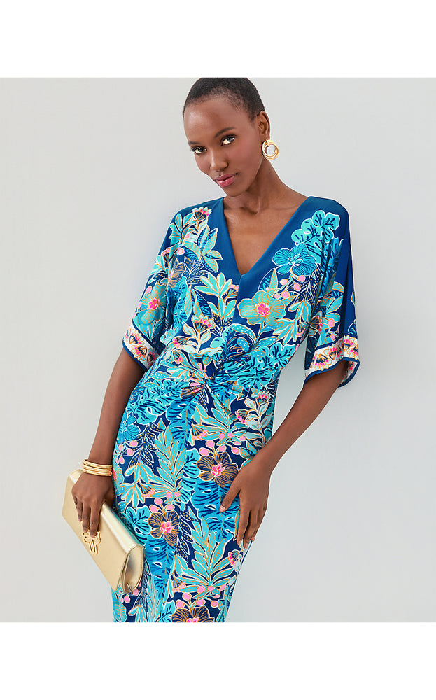 Adalyn V-Neck Maxi Dress - Starlight Navy Best Fronds Forever Engineered