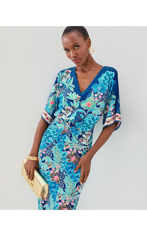 Adalyn V-Neck Maxi Dress - Starlight Navy Best Fronds Forever Engineered