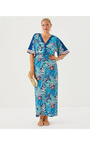 Adalyn V-Neck Maxi Dress - Starlight Navy Best Fronds Forever Engineered