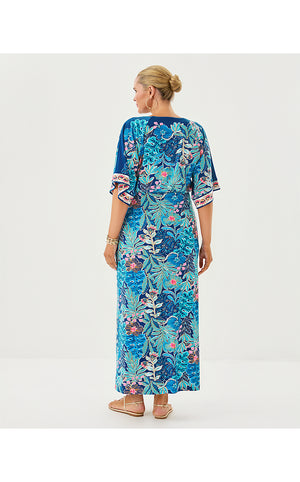 Adalyn V-Neck Maxi Dress - Starlight Navy Best Fronds Forever Engineered