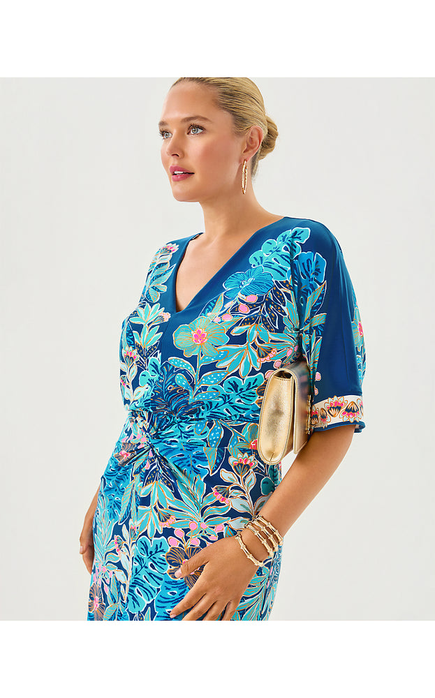 Adalyn V-Neck Maxi Dress - Starlight Navy Best Fronds Forever Engineered