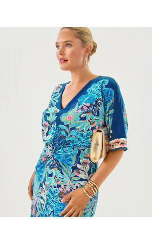 Adalyn V-Neck Maxi Dress - Starlight Navy Best Fronds Forever Engineered
