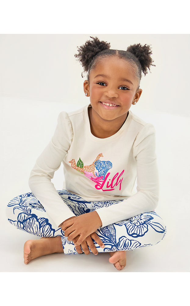 Girls Mini Jansen Long Sleeved Top - Multi Endless Animals Summer Graphic