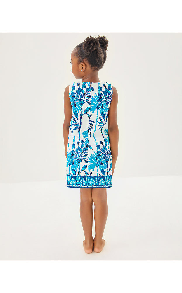 Girls Little Lilly Classic Shift Dress - Coconut Swayin In The Breeze Engineered