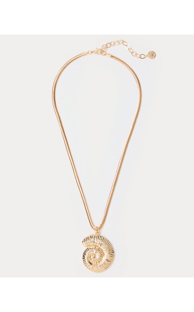 Barefoot Beachcomber Pendant Necklace - Gold Metallic