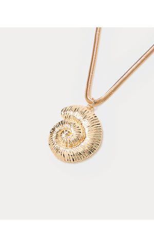 Barefoot Beachcomber Pendant Necklace - Gold Metallic