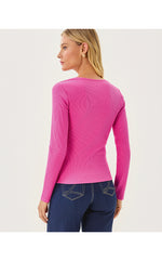 Beaty Long Sleeve Square Neck Knit Top - Parigi Pink