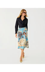 Dustin Midi Skirt - Breezy Aqua Oversized Lilly's Zoo