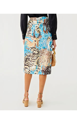 Dustin Midi Skirt - Breezy Aqua Oversized Lilly's Zoo