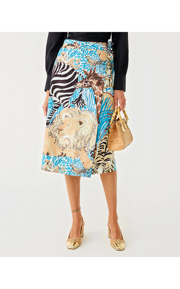 Dustin Midi Skirt - Breezy Aqua Oversized Lilly's Zoo