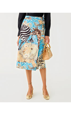 Dustin Midi Skirt - Breezy Aqua Oversized Lilly's Zoo