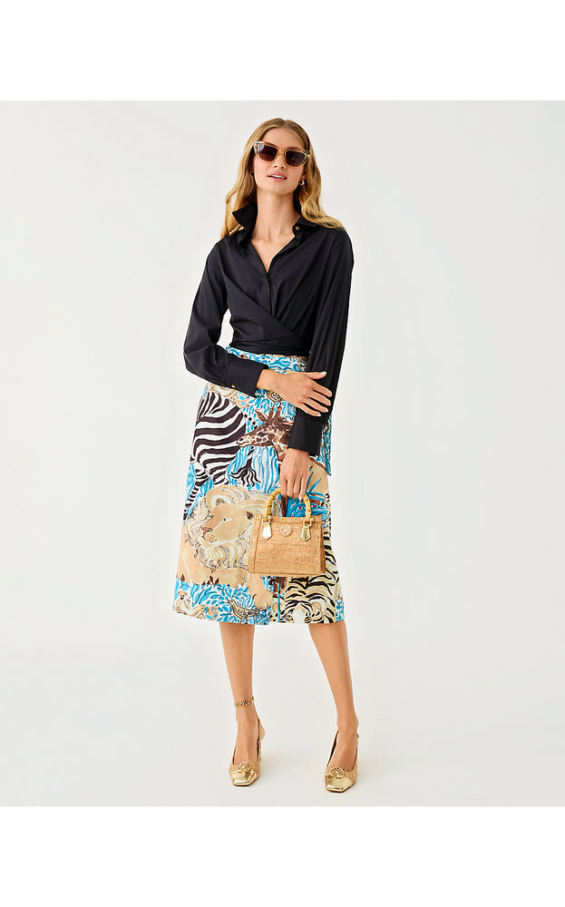 Dustin Midi Skirt - Breezy Aqua Oversized Lilly's Zoo