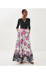 Inaya High Rise Maxi Skirt - Coconut All Dahled Up Engineered Skirt