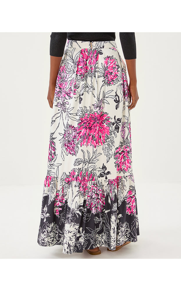 Inaya High Rise Maxi Skirt - Coconut All Dahled Up Engineered Skirt