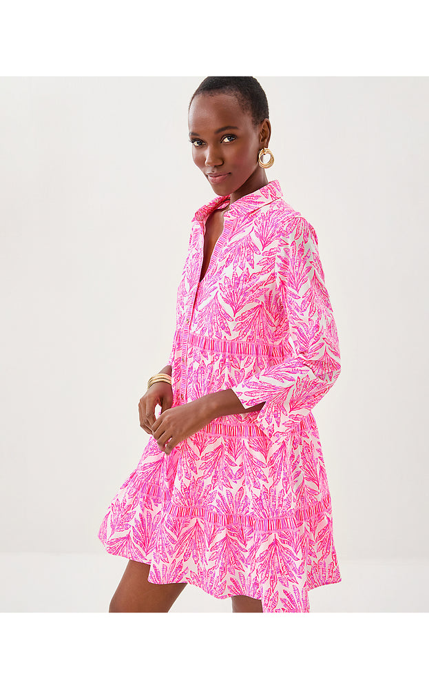 Angie Dress - Pink Bliss Shady Babe Engineered Woven