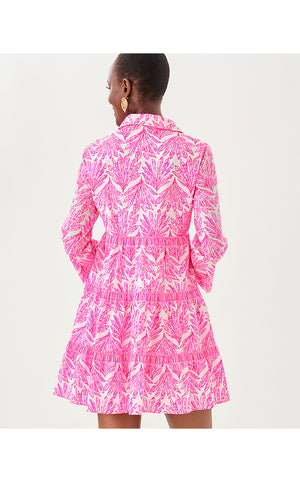 Angie Shirtdress - Pink Bliss Shady Babe Engineered Woven