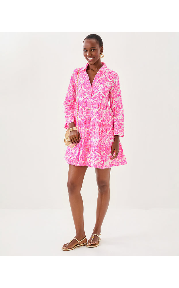 Angie Dress - Pink Bliss Shady Babe Engineered Woven