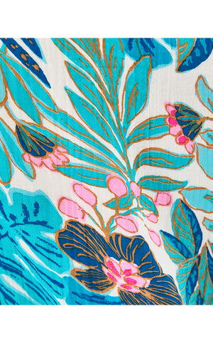 Brett Popover Dress - Breezy Aqua Best Fronds Forever
