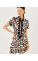 Teddy Jacquard Shift - Noir Pineapple Puff Metallic Jacquard