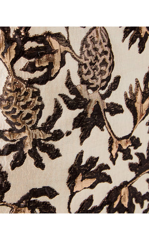 Teddy Jacquard Shift - Noir Pineapple Puff Metallic Jacquard