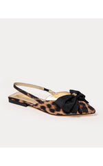 Brit Leopard Bow Slingback Shoe - Multi Leopard Faille
