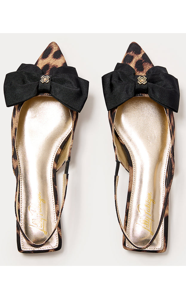 Brit Leopard Bow Slingback Shoe - Multi Leopard Faille