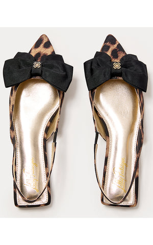 Brit Leopard Bow Slingback Shoe - Multi Leopard Faille