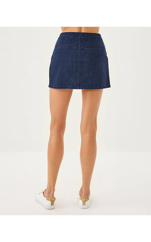 Colette Stretch Denim Skirt - Dark Wash