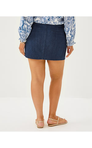 Colette Stretch Denim Skirt - Dark Wash
