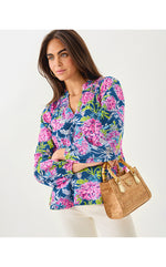 Lourdes Long Sleeve Top - Multi Dahlia Lucious