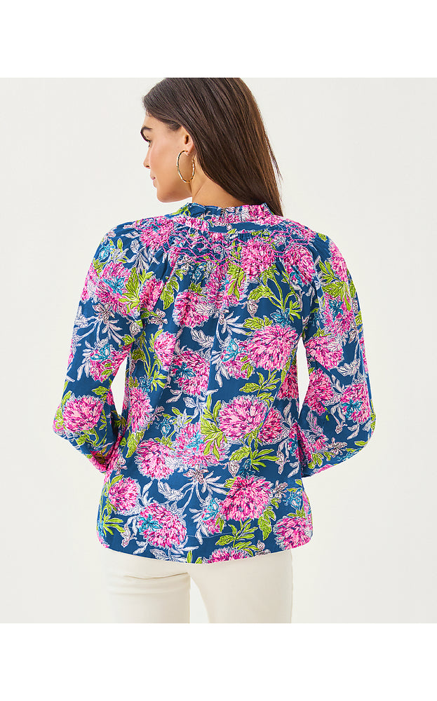 Lourdes Long Sleeve Top - Multi Dahlia Lucious