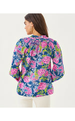 Lourdes Long Sleeve Top - Multi Dahlia Lucious