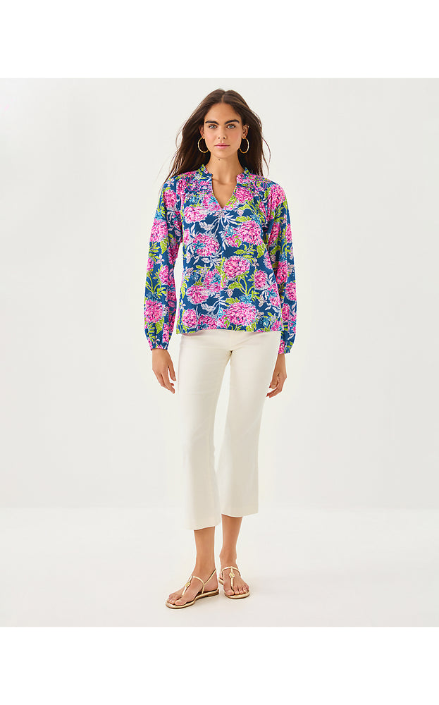 Lourdes Long Sleeve Top - Multi Dahlia Lucious