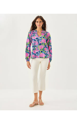 Lourdes Long Sleeve Top - Multi Dahlia Lucious