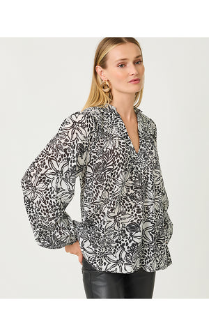 Lourdes Long Sleeve Top - Onyx Lots To Spot