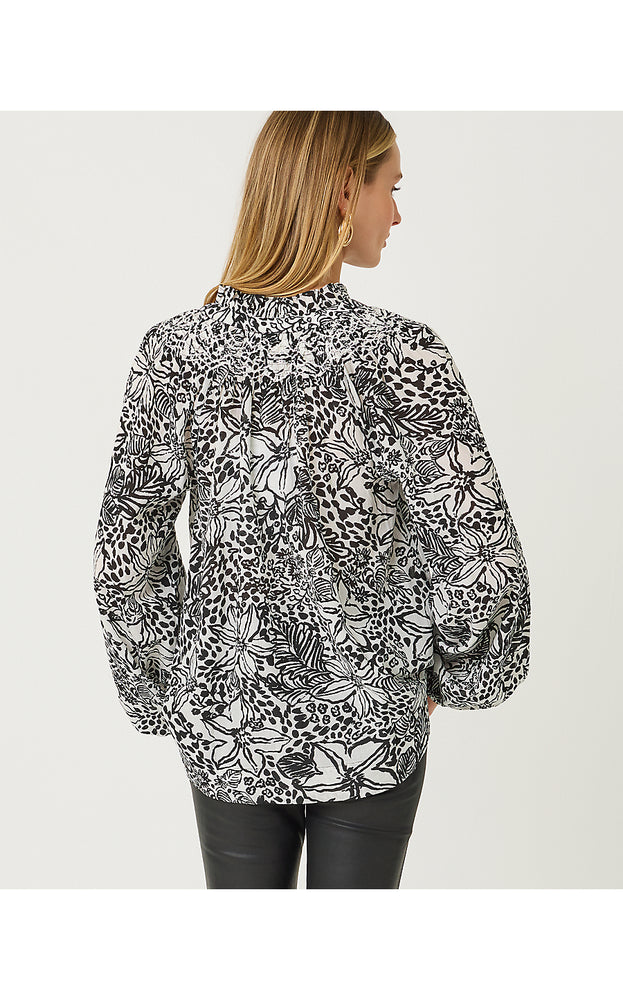 Lourdes Long Sleeve Top - Onyx Lots To Spot