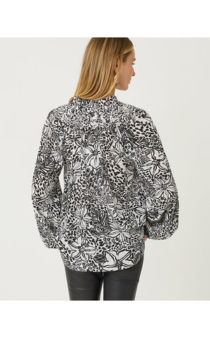 Lourdes Long Sleeve Top - Onyx Lots To Spot