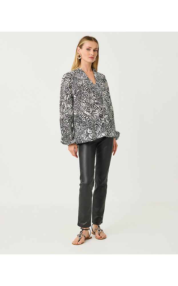 Lourdes Long Sleeve Top - Onyx Lots To Spot