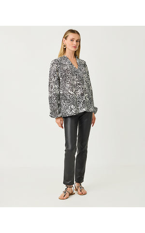 Lourdes Long Sleeve Top - Onyx Lots To Spot