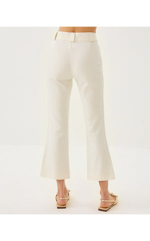 27" Parrish High Rise Crop Flare Pant - Coconut