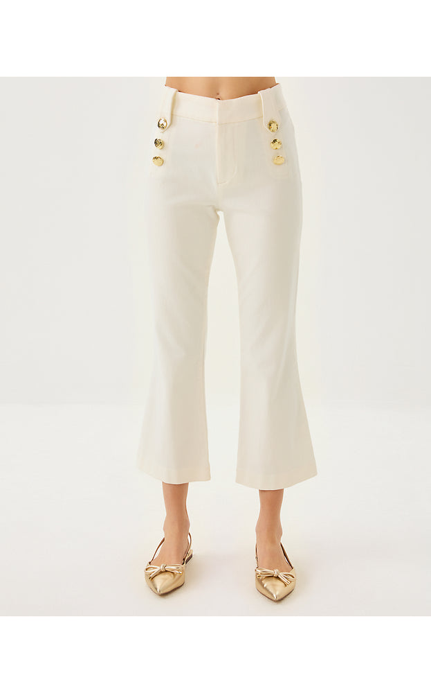 27" Parrish High Rise Crop Flare Pant - Coconut