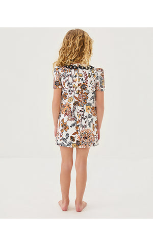 Girls Josette Dress - Coconut Take Meowt